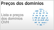 Preços domínios OVH