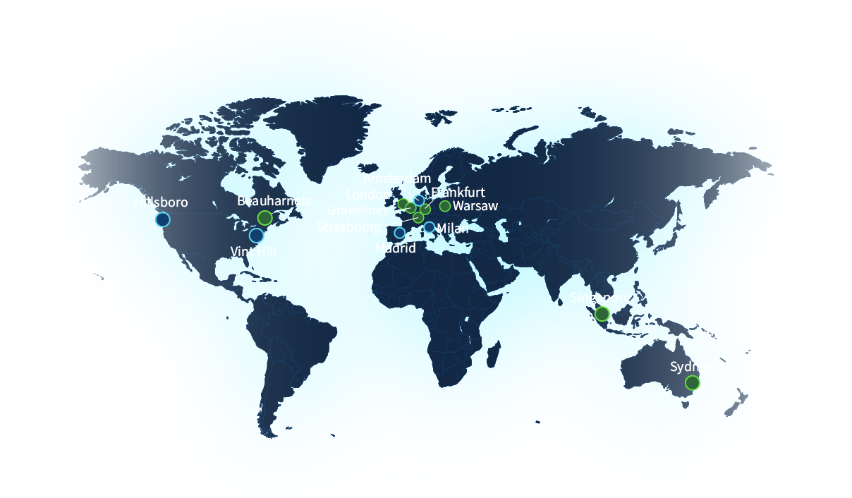 Mapa mundial das regiões Public Cloud